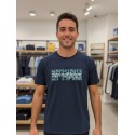 Camiseta azul marino de manga corta con un gráfico frontal HOMBRE LOSAN
