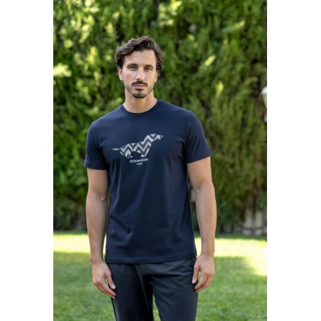 CAMISETA AZUL MARINO CON PERRO HOMBRE GILBERTECKEL