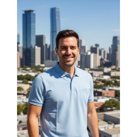 POLO HOMBRE CON BOLSILLO AZUL CARLOS CORDOBA