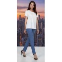 PANTALON AZUL TINTA LONETA ELASTICO MUJER SISSUSMODA 