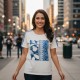 CAMISETA BLANCA CON ESTAMPADO DELANTERO MUJER MCM