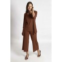 CHAQUETA LARGA MOCCA CON PLIEGUE MUJER BOGUAR