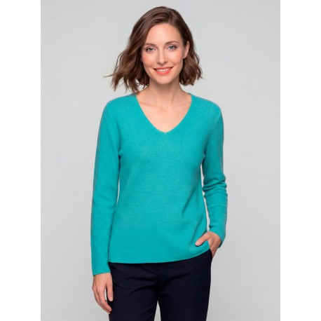 JERSEY PICO TURQUESA MUJER ZUCCA