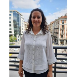 CAMISA BLANCA CON BORDADOS MUJER ROSSAN