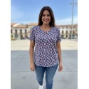 CAMISETA ESTAMPADA CON ESCOTE SEMICUADRADO MUJER BOGUAR 