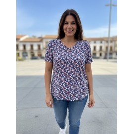 CAMISETA ESTAMPADA CON ESCOTE SEMICUADRADO MUJER BOGUAR 
