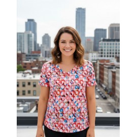 CAMISETA ESTAMPADA CON ESCOTE SEMICUADRADO MUJER BOGUAR 