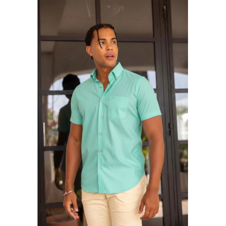 CAMISA LISA VERDE MANGA CORTA HOMBRE CARLOS CORDOBA