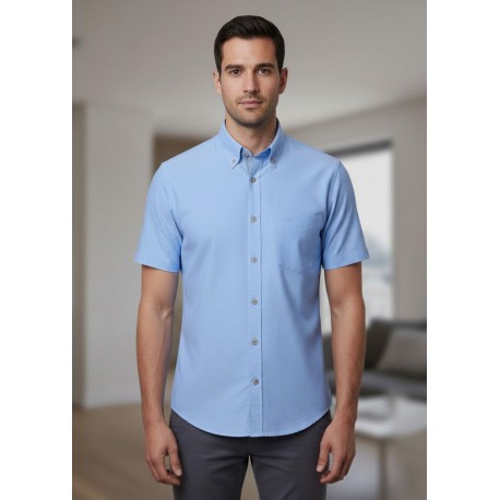 CAMISA LISA AZUL MANGA CORTA HOMBRE CARLOS CORDOBA