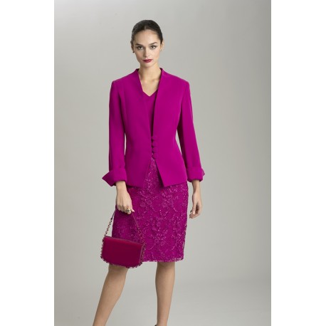 VESTIDO DE ENCAJE CON CHAQUETA MUJER +COLORES