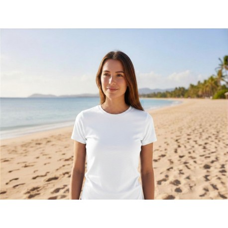 CAMISETA BASICA BLANCA MUJER LOSAN