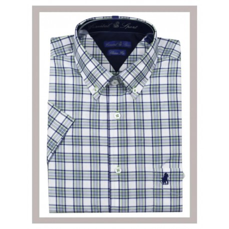 Camisa hombre corta de tallas grandes Forestal de cuadros 