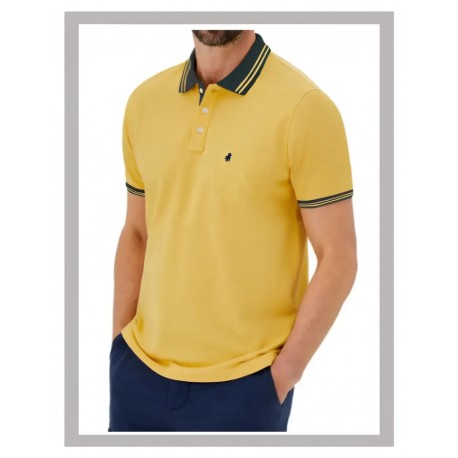 Polo hombre manga corta tallas grandes mostaza Forestal