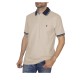 Polo hombre manga corta tallas grandes beige Forestal