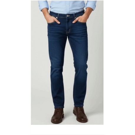 Pantalón hombre vaquero oscuro básico tiro alto  KOYOTE 
