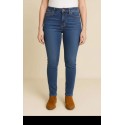 Pantalón vaquero básico recto tiro alto koyote jeans
