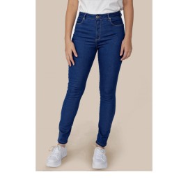 Pantalón vaquero básico semipitillo tiro alto koyote