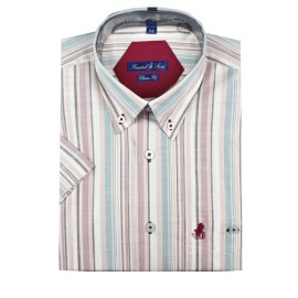 Camisa hombre corta de tallas grandes Forestal de cuadros rosas