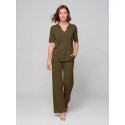 PANTALON FLUIDO KAKI DE PUNTO MUJER 