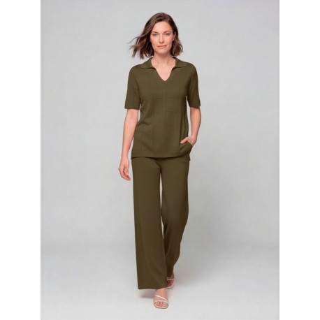 PANTALON FLUIDO KAKI DE PUNTO MUJER 