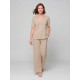PANTALON FLUIDO BEIGE DE PUNTO MUJER 