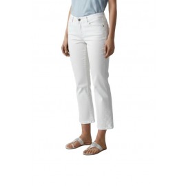 PANTALON VAQUERO TOBILLERO BLANCO CON BORDADO MUJER KOYOTE