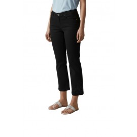 PANTALON VAQUERO TOBILLERO NEGRO CON BORDADO MUJER KOYOTE