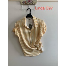 CAMISA RAYAS MOSTAZA MUJER PRIVILEGE