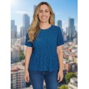 Top plisado azul con topitos mujer juper