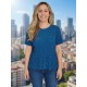 Top plisado azul con topitos mujer juper