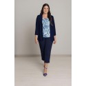 CHAQUETA LARGA LISA AZUL MARINO MUJER BOGUAR