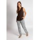 CAMISETA DE TIRANTES TEJA LISA MARRON CHOCOLATE CON NUDO EN HOMBROS