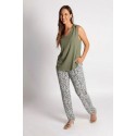 CAMISETA DE TIRANTES LISA KAKI CON NUDO EN HOMBROS