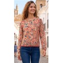 BLUSA DE GASA ESTAMPADA MUJER ROSSAN
