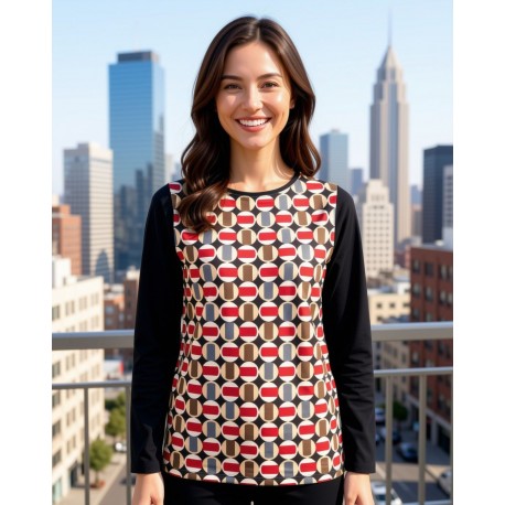 CAMISETA ESTAMPADA DE PUNTO DE MUJER PORTAROSSA