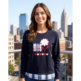 CAMISETA DE PUNTO CON BORDADO DE MUJER PORTAROSSA +COLORES