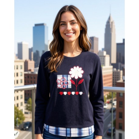 CAMISETA DE PUNTO CON BORDADO DE MUJER PORTAROSSA +COLORES