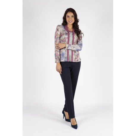 BLUSA 2 EN 1 ESTAMPADA CON CUELLO 