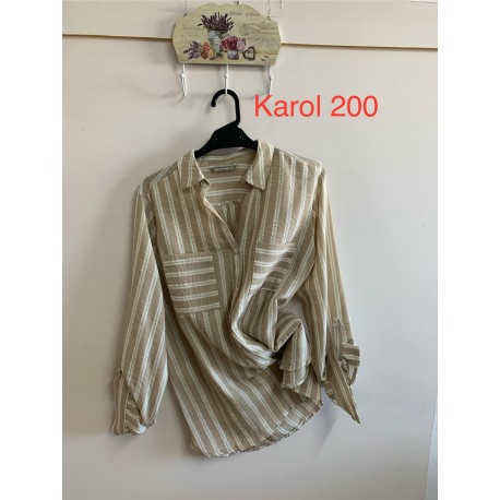 Camisa rayas beige de mujer privilege