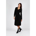 VESTIDO MIDI NEGRO CRUZADO MUJER BOGUAR