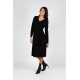 VESTIDO MIDI NEGRO CRUZADO MUJER BOGUAR
