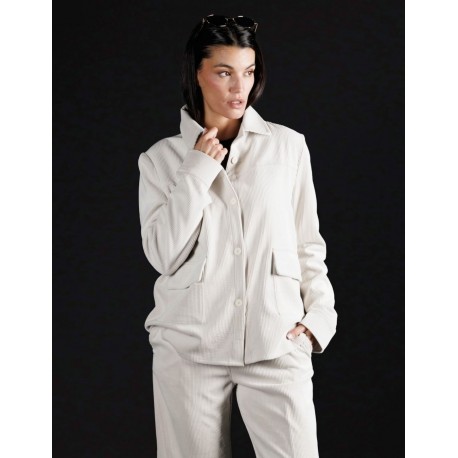 CHAQUETA DE PANA CRUDO MUJER SISSUS MODA