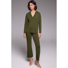 PANTALON TOBILLERO DE PUNTO DESAGUJADO MUJER ZUCCA +COLORES