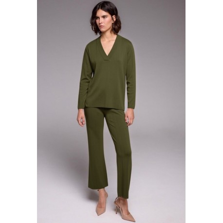 PANTALON TOBILLERO DE PUNTO DESAGUJADO MUJER ZUCCA +COLORES