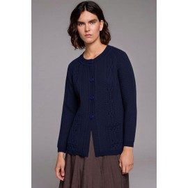 CHAQUETA ARAN TRENZA BOLSILLOS azul marino MUJER TACHY ZUCCA