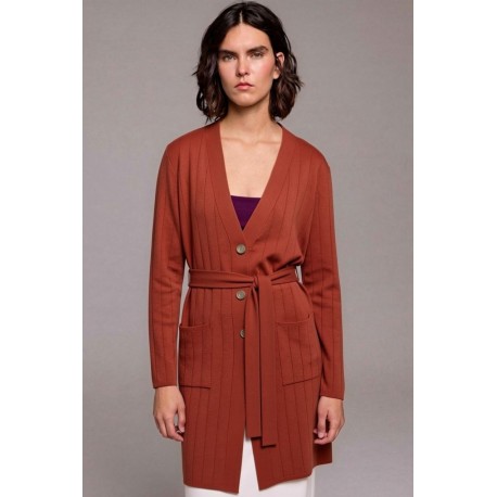 CHAQUETA CÁRDIGAN  TEJA LARGA BOLSILLOS MUJER TACHY ZUCCA