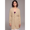 CHAQUETA CÁRDIGAN beige LARGA BOLSILLOS