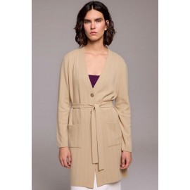 CHAQUETA CÁRDIGAN LARGA BOLSILLOS