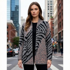CHAQUETA PUNTO GRIS ABIERTA MUJER MCM