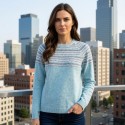 JERSEY DE PUNTO AZUL CON CENEFA MUJER MCM